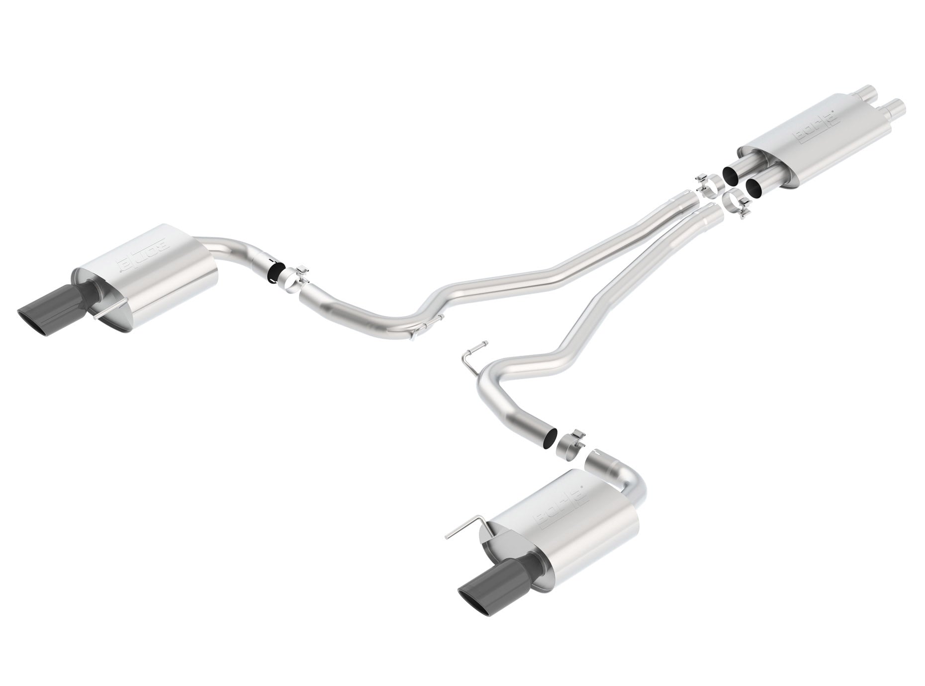 BORLA 140589BC Вихлопна система Cat-Back, Mustang GT V8-5.0L, Насадка №49, 2015-16, звук Touring Photo-0 