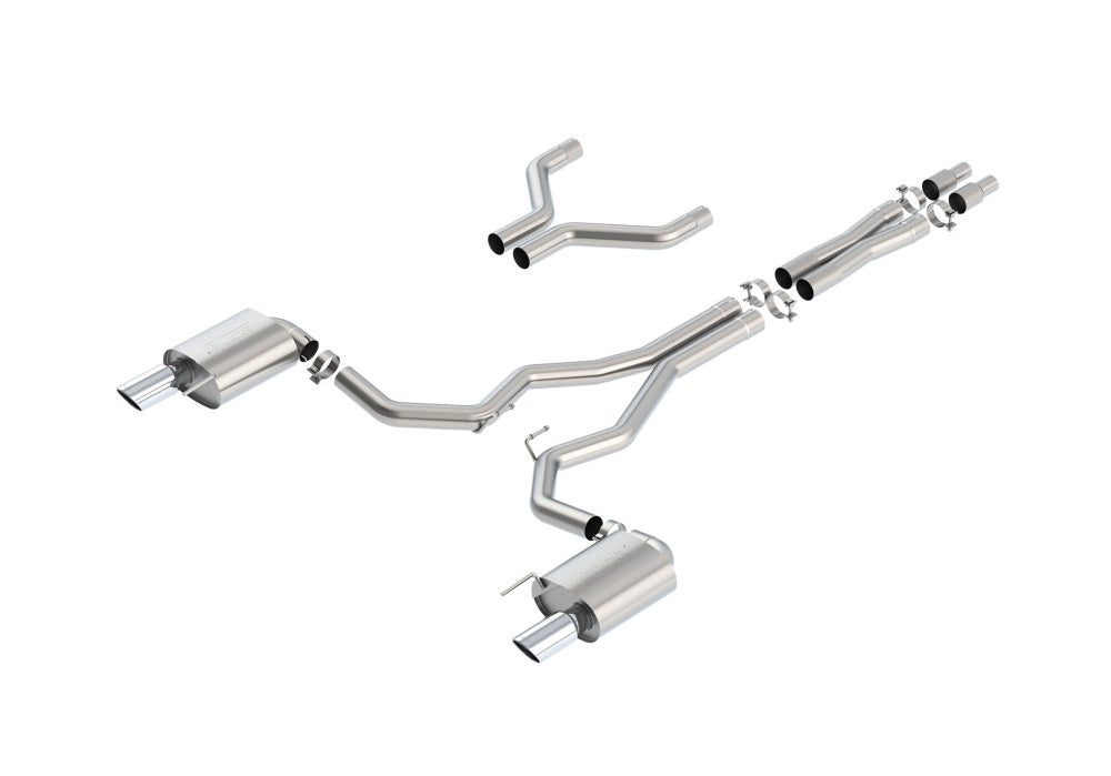 BORLA 140629 Вихлопна система Cat-Back, Mustang GT V8-5.0L, Насадка №36 - 3 "RACE, 2015-16, звук S- Photo-0 