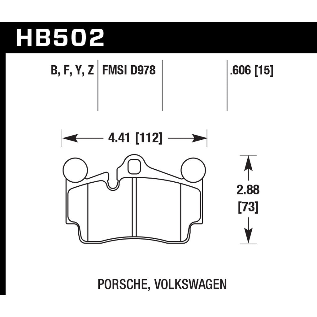 HAWK HB502B.606 Гальмівні колодки HPS 5.0 задні для AUDI Q7/PORSCHE Cayenne GTS/VW Touareg Photo-1 