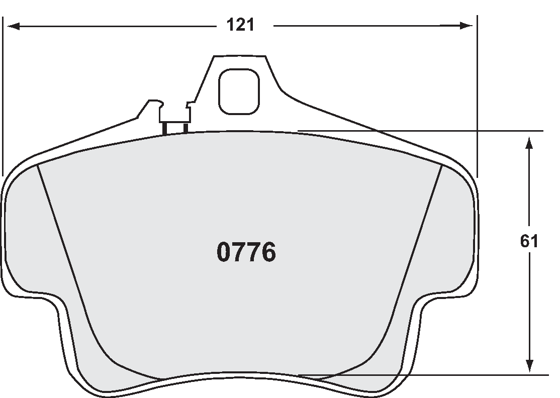 PFC 0776.08.17.44 гальмівні колодки задні CMPD 08 17mm для PORSCHE 996/997 (крім 997 Turbo / GT3) Photo-1 