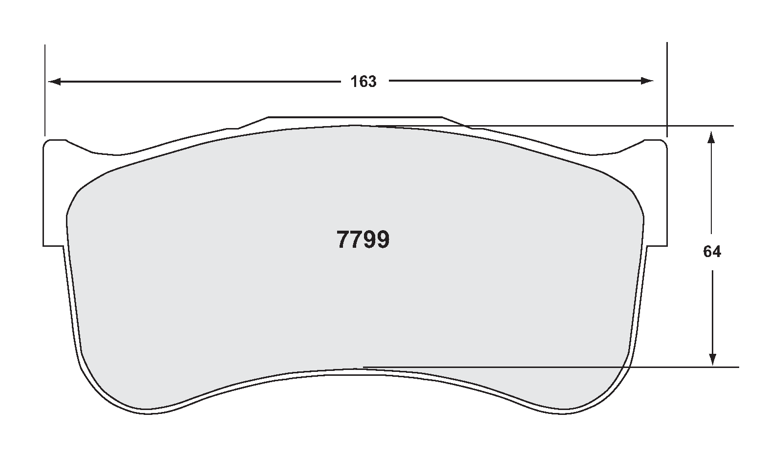 PFC 7799.13.29.44 Гальмівні колодки RACE 13 CMPD 29mm для NISSAN GT-R35 GT3 (Brembo 6-piston caliper) Photo-1 