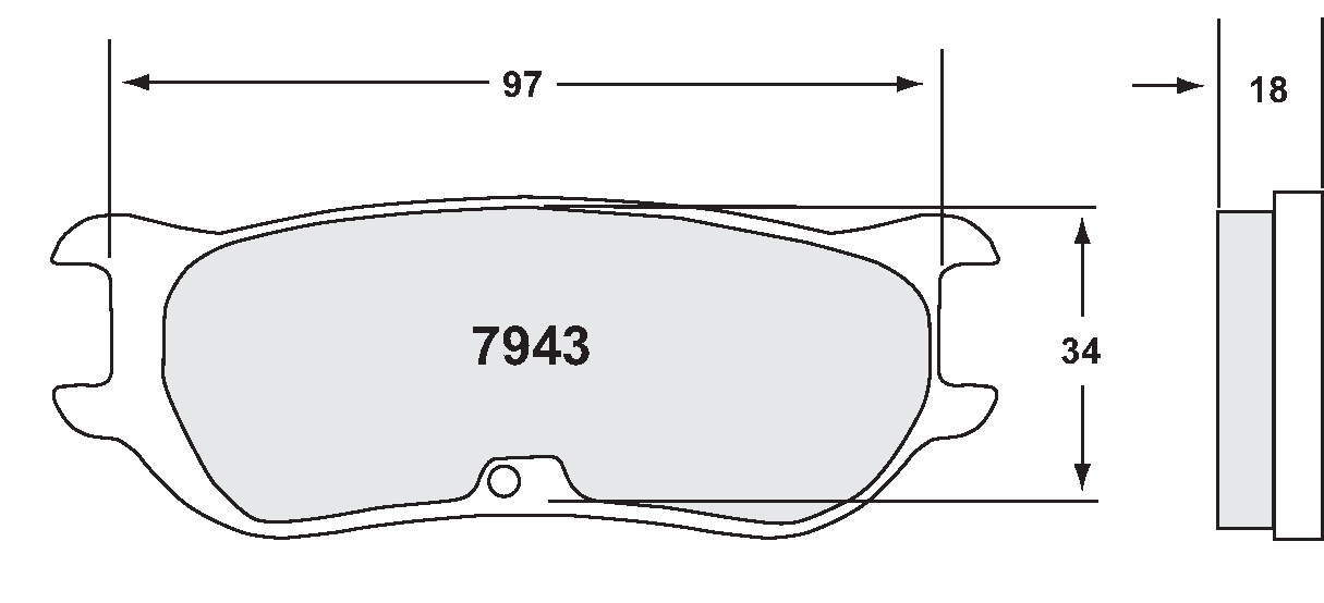 PFC 7943.01.18.44 Гальмівні колодки RACE 01 CMPD 18mm для ZR24 & ZR43 s (34mm radial depth) Photo-1 