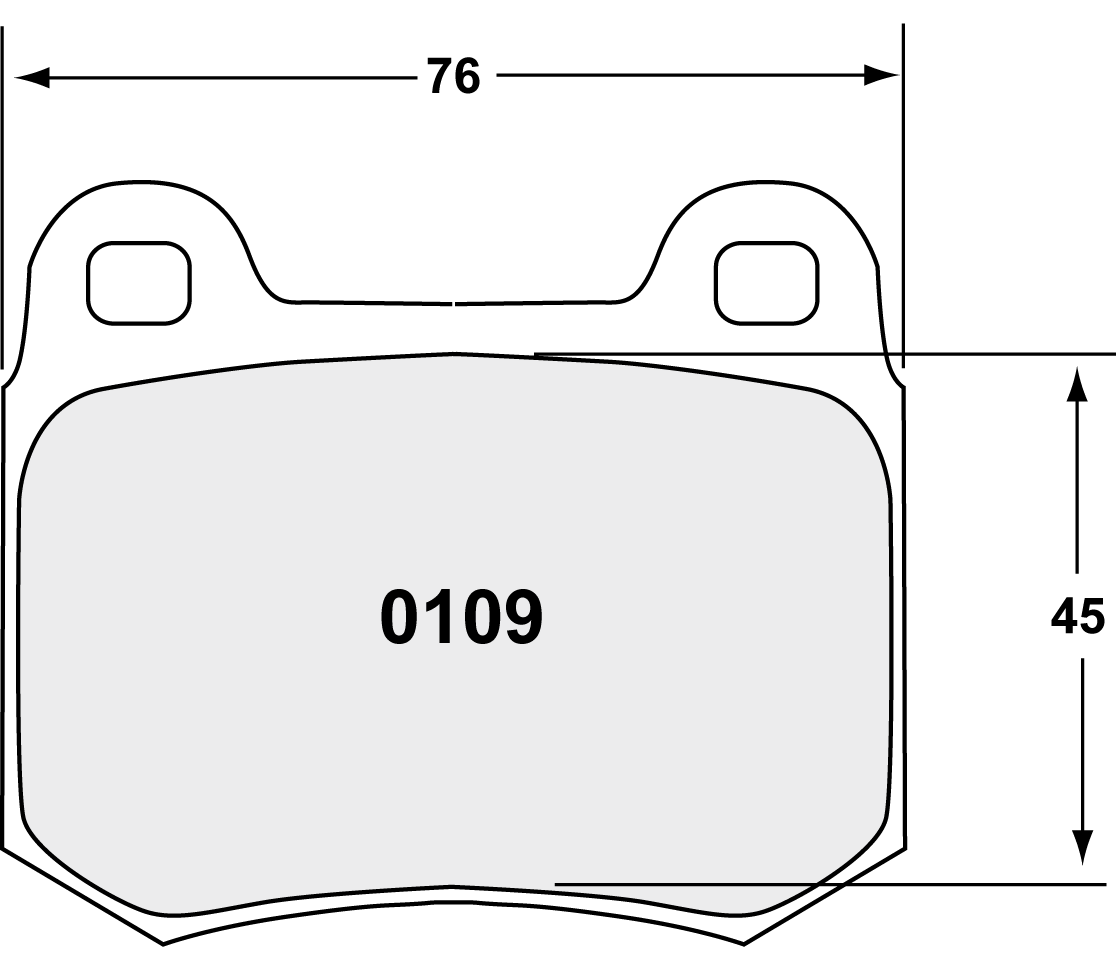 PFC 0109.11.16.44 гальмівні колодки задні RACE 11 CMPD 16mm для SUBARU STI / MITSUBISHI EVO / NISSAN 350Z Photo-1 