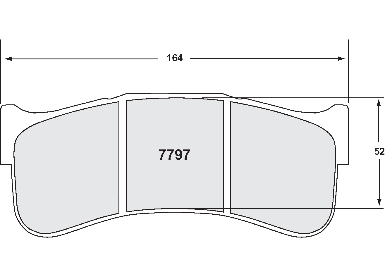 PFC 7797.97.20.44 Гальмівні колодки RACE 97 CMPD 20mm для PORSCHE 997 GT3 Grand AM (2008-10 Sprint) Photo-1 