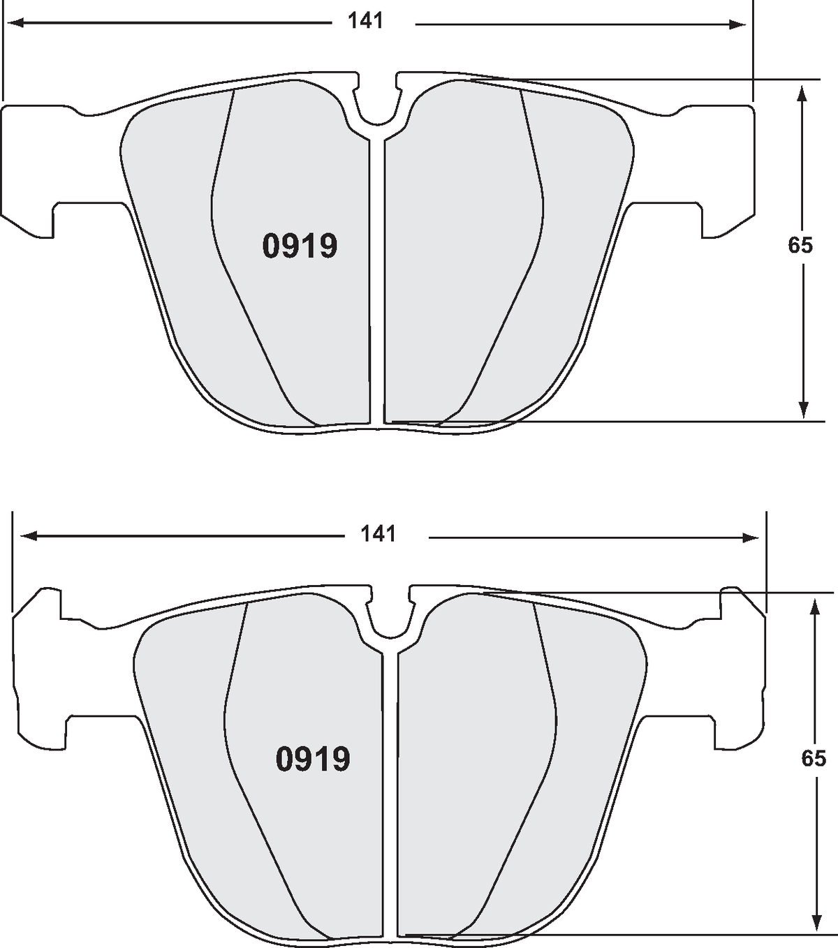 PFC 0919.11.16.44 Задні гальмівні колодки RACE для BMW M3 E90 / E92 / E82 / E65 / E60 (11 компаунд, 17 мм) Photo-0 
