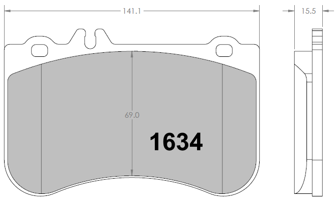 PFC 1634.01.00.44 гальмівні колодки передні RACE 01 CMPD для MERCEDES-Benz A45S W176 / CLA45 C117 / X117/SLC R172 Photo-1 