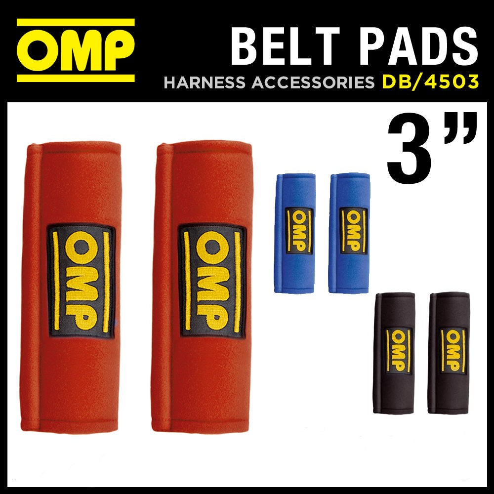 OMP DB0-0450-A02-041 (DB/450/3/B) Накладки на ремені (НЕ вогнестійкі, 3 ") SEAT BELT PADS, синій, 2 шт Photo-1 