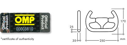 OMP OD0-2017-071 (OD/2017/NN) Руль FORMULA, замша, чорний, діаметр 250 мм, виліт 00 мм Photo-2 