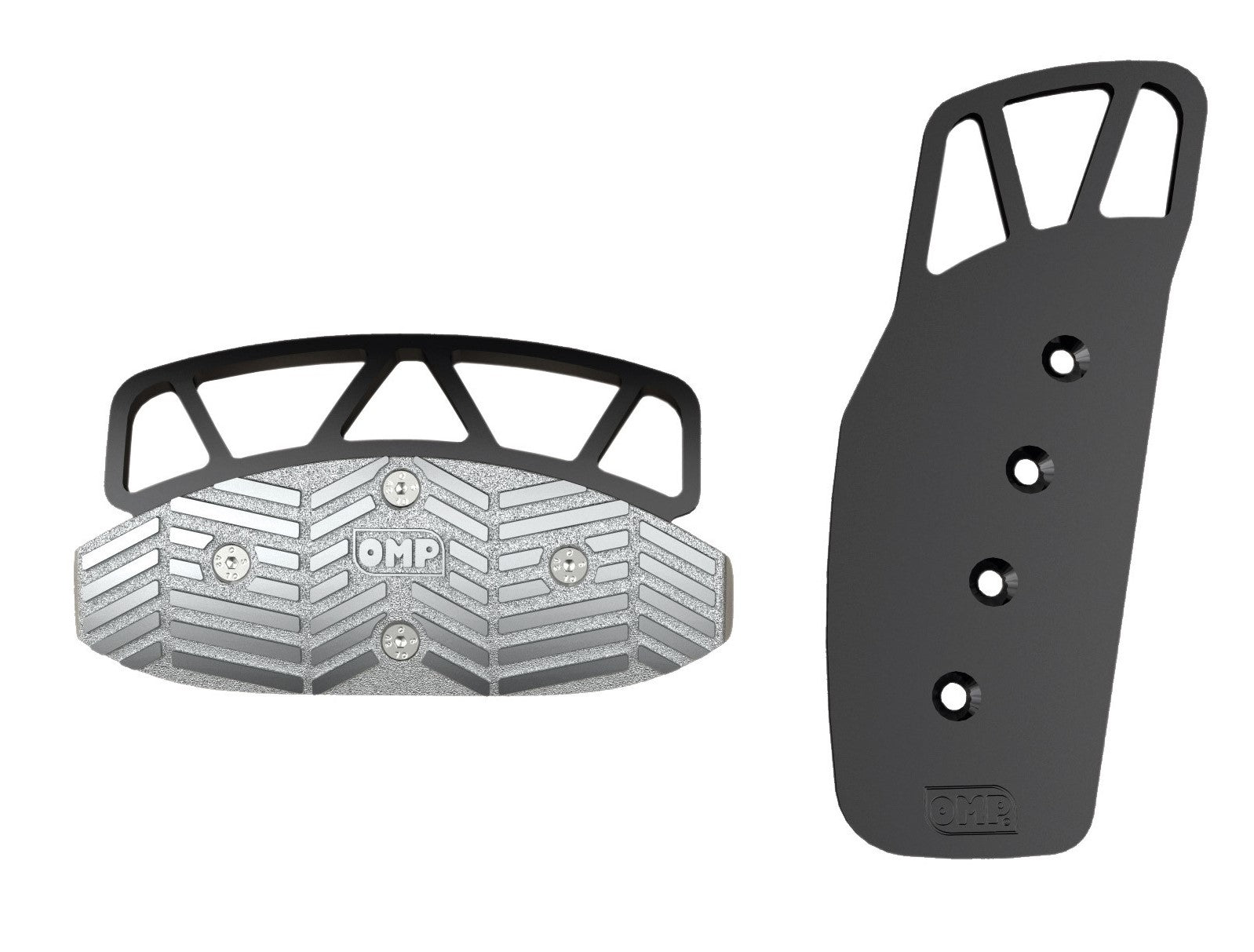 OMP OA0-1072-071 (OA/1072/N) Комплект накладок на педали, 2 шт., алюминий, чёрные Photo-1 