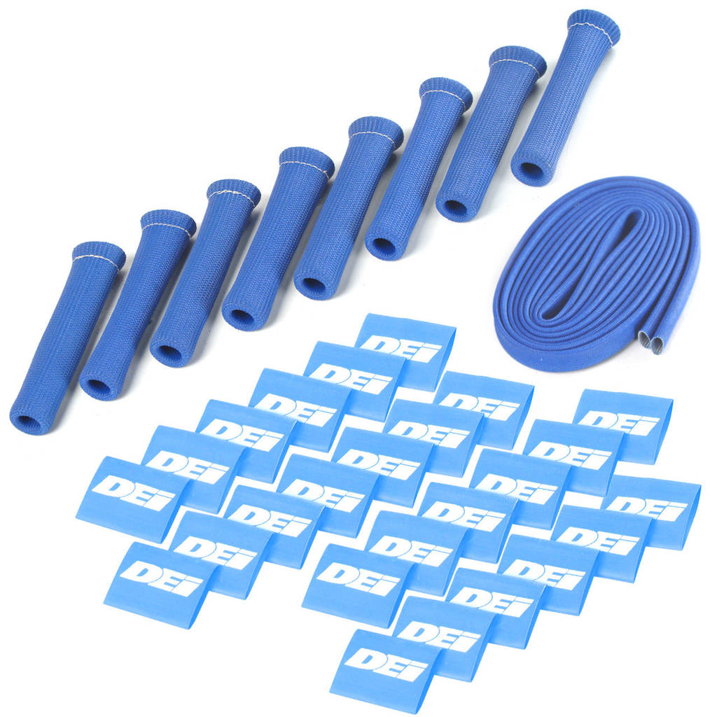 DEI 010732 Термозащита проводів Protect-A-Boot & Wire Kit 8 Cylinder Blue Photo-0 