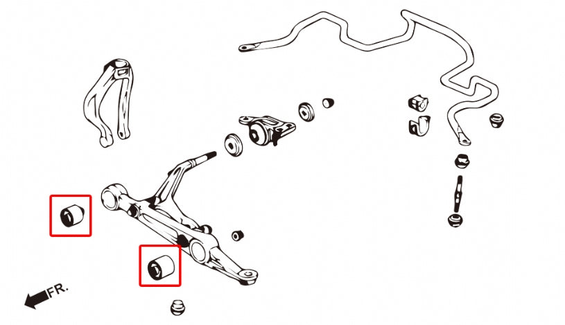 HARDRACE 6256-H К-т посилених сайлентблоков переднього нижнього важеля на ШС HONDA EG/DC2 Photo-1 