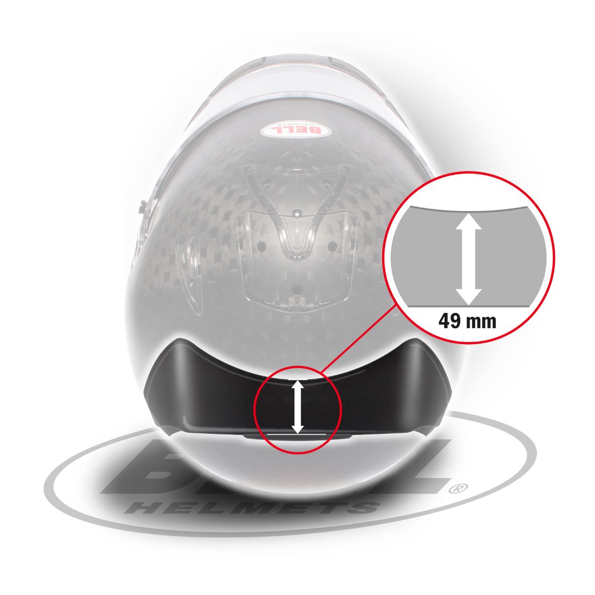 BELL 2050034 спойлер задній V15 для шолома HP7 / RS7 / HP5 / GT5, прозорий, р-р L (49 мм) Photo-0 