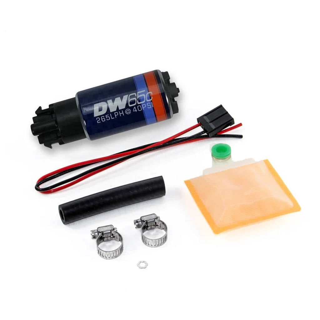DEATSCHWERKS 9-652-1000 Насос паливний DW65C 265lph compact fuel pump w/mounting clips w/Universa Photo-0 