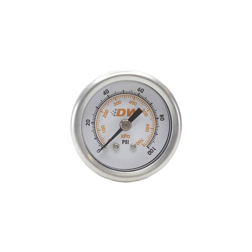 DEATSCHWERKS 6-01-G Механічний манометр тиску палива. 1/8 NPT. 0-100 psi. Діаметр 1,5 дюйма. Білий Photo-0 