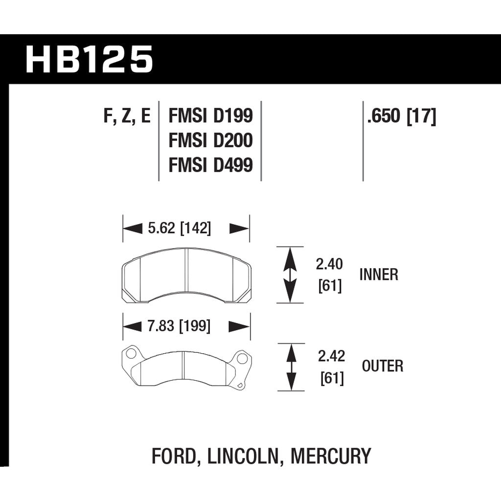 HAWK HB125F.650 Гальмівні колодки HPS Photo-2 
