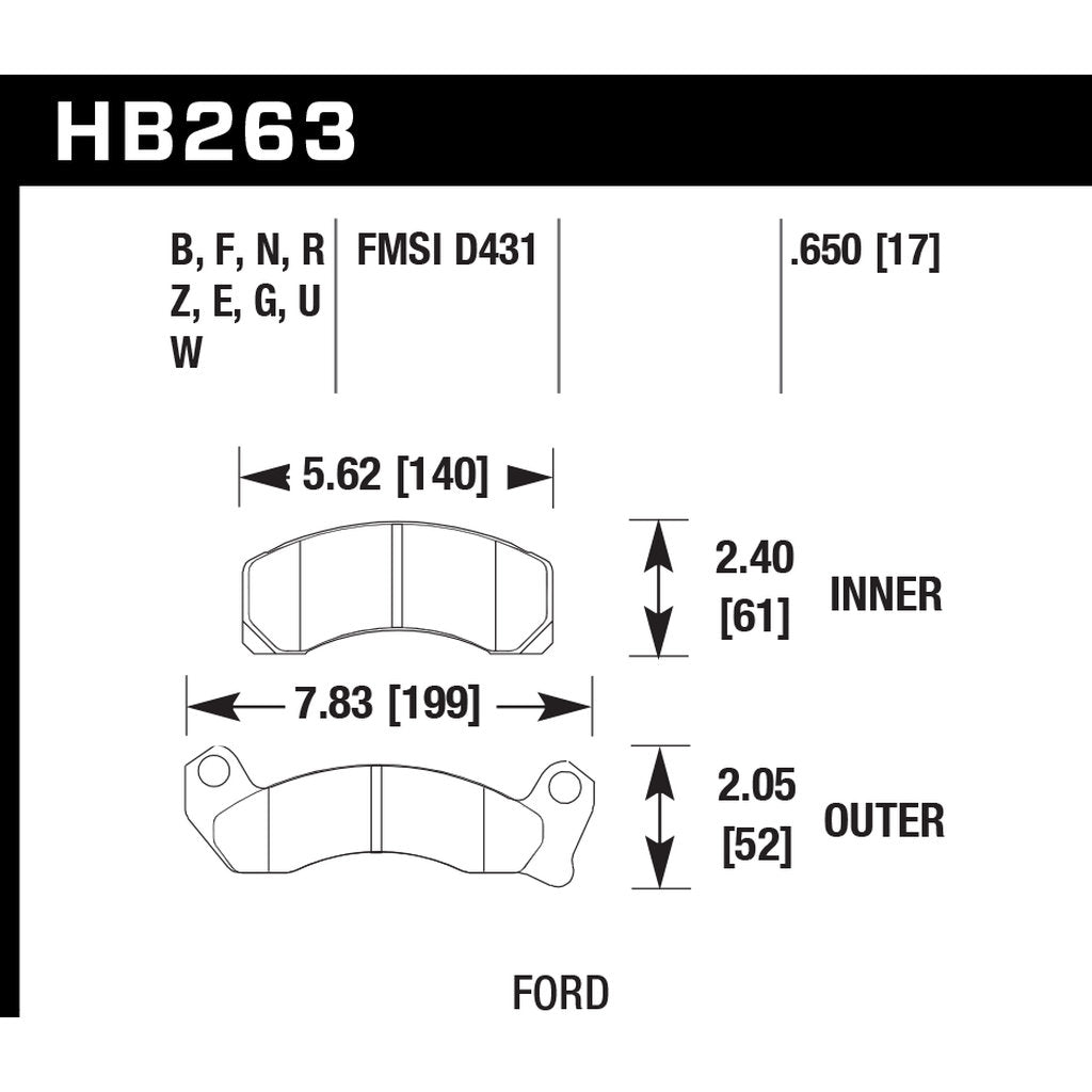 HAWK HB263B.650 Гальмівні колодки HPS 5.0 Photo-2 