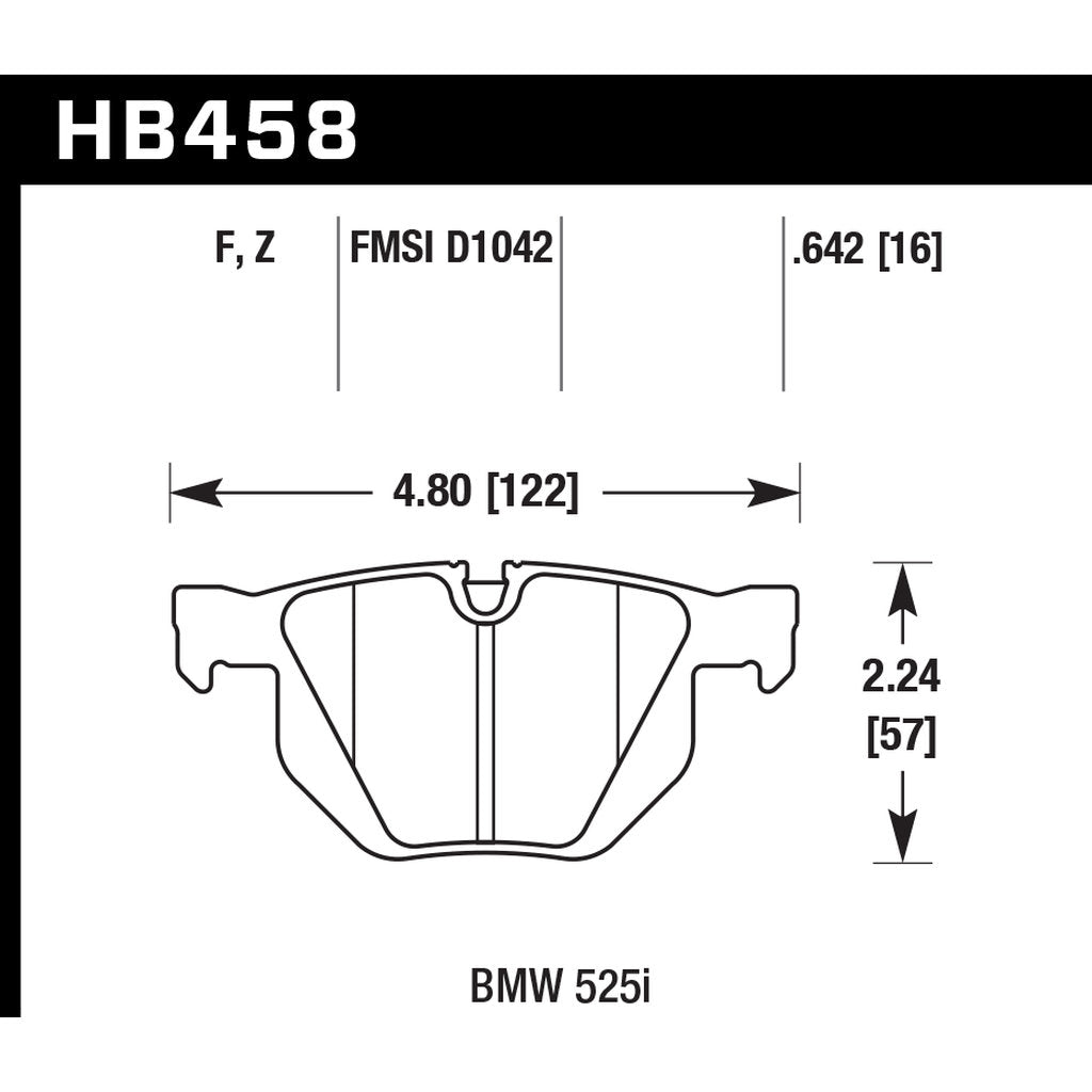 HAWK HB458Z.642 Гальмівні колодки Perf. Ceramic задні BMW X5/X6 xDrive 2009-2019 Photo-2 
