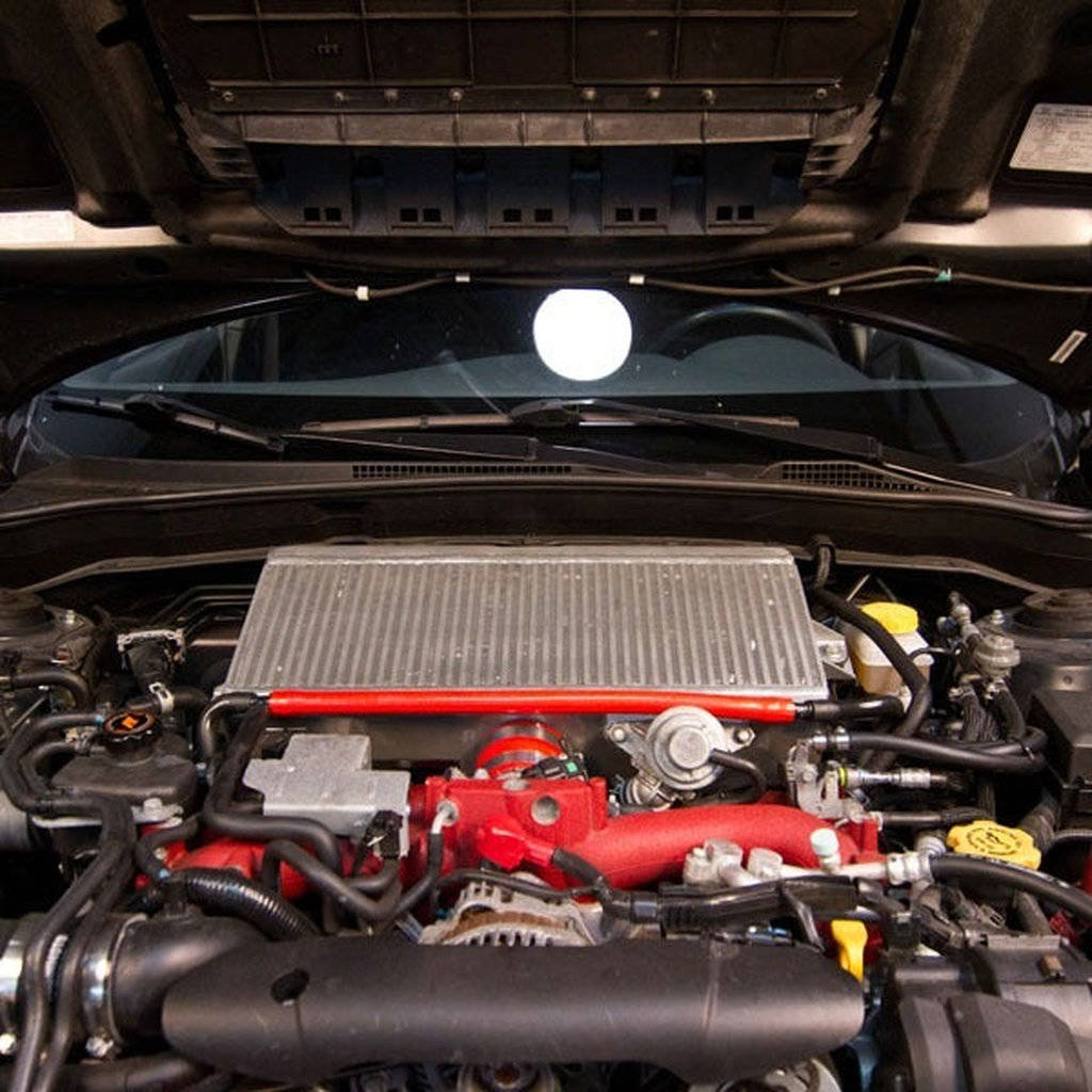 MISHIMOTO MMTMIC-STI-08SLBL Комплект інтеркулера з верхньою опорою Performance для SUBARU WRX STI, сріблястий охолоджувач, синій Photo-1 