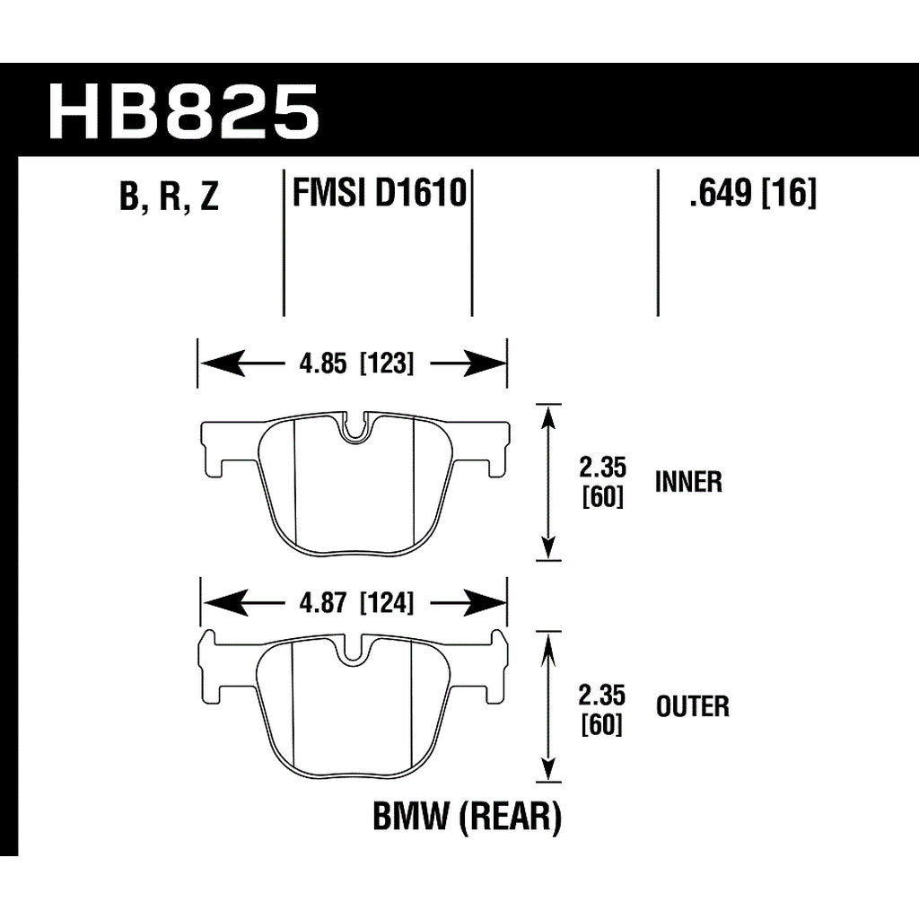 HAWK HB825B.649 Гальмівні колодки HPS 5.0 задні BMW 328i M Sport Photo-2 