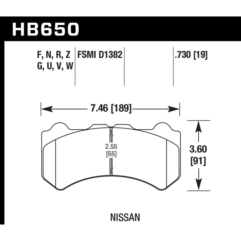 HAWK HB650B.730 Гальмівні колодки HPS 5.0 Передні для NISSAN GT-R R35 2009+ Photo-2 