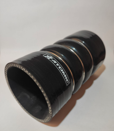ATOMIC hhs76 BLACK Патрубок горбовий зі сталевими кільцями 3 дюйма (76 мм) Photo-1 