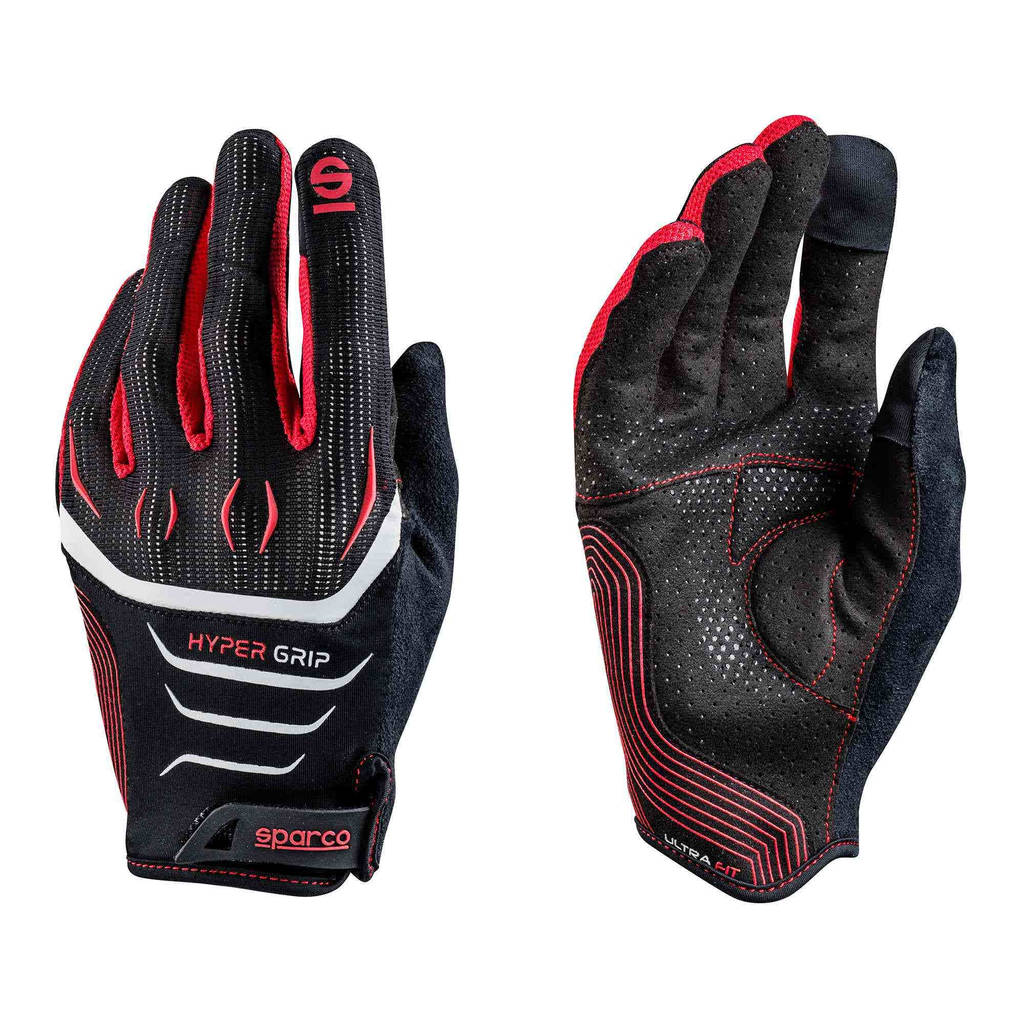 SPARCO 002094NRRS12 Рукавички для автосимуляторів HYPERGRIP, чорний/червоний, розмір 12 Photo-0 