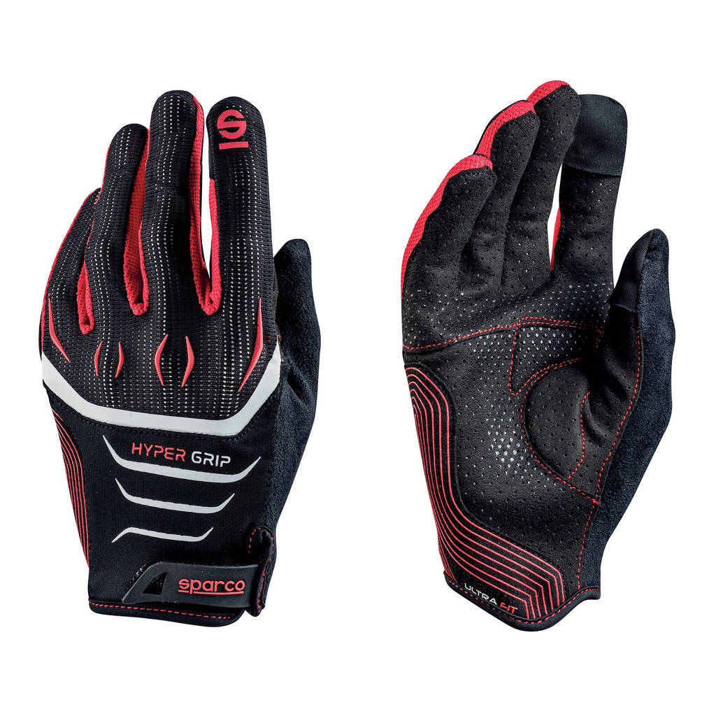 SPARCO 002094NRRS10 Рукавички для автосимуляторів HYPERGRIP, чорний/червоний, розмір 10 Photo-0 