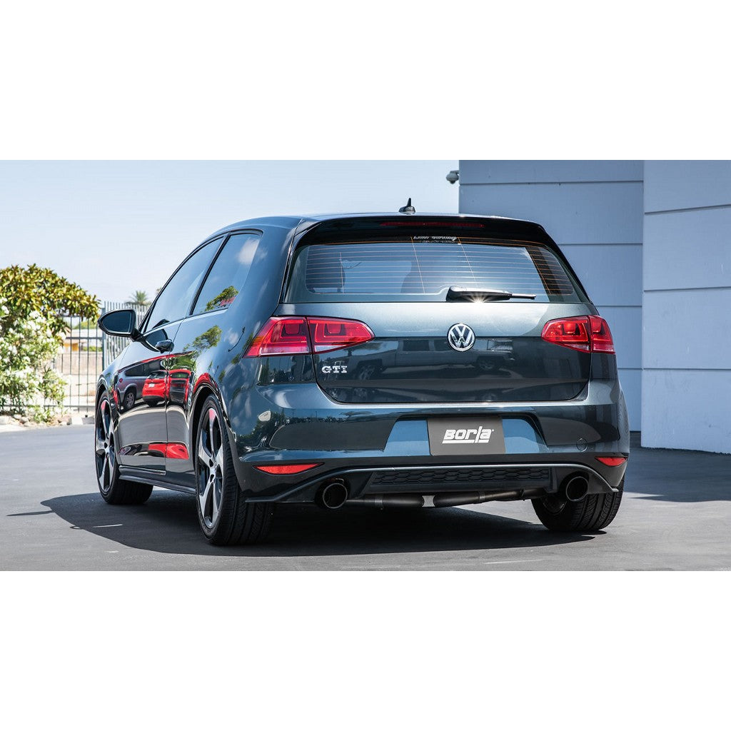 BORLA 140750BC Вихлопна система "S-TYPE" TIP: 4 "RD X 9.5" BLACK CHROME VW GTI MK7 15-17 2.0L Photo-1 