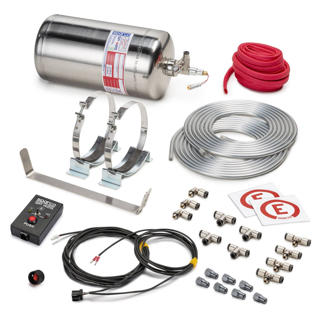 SPARCO 014772EXL Система пожежогасіння електрична, FIA 2000, 4.25 л, піна AFFF, нерж. сталь Photo-0 