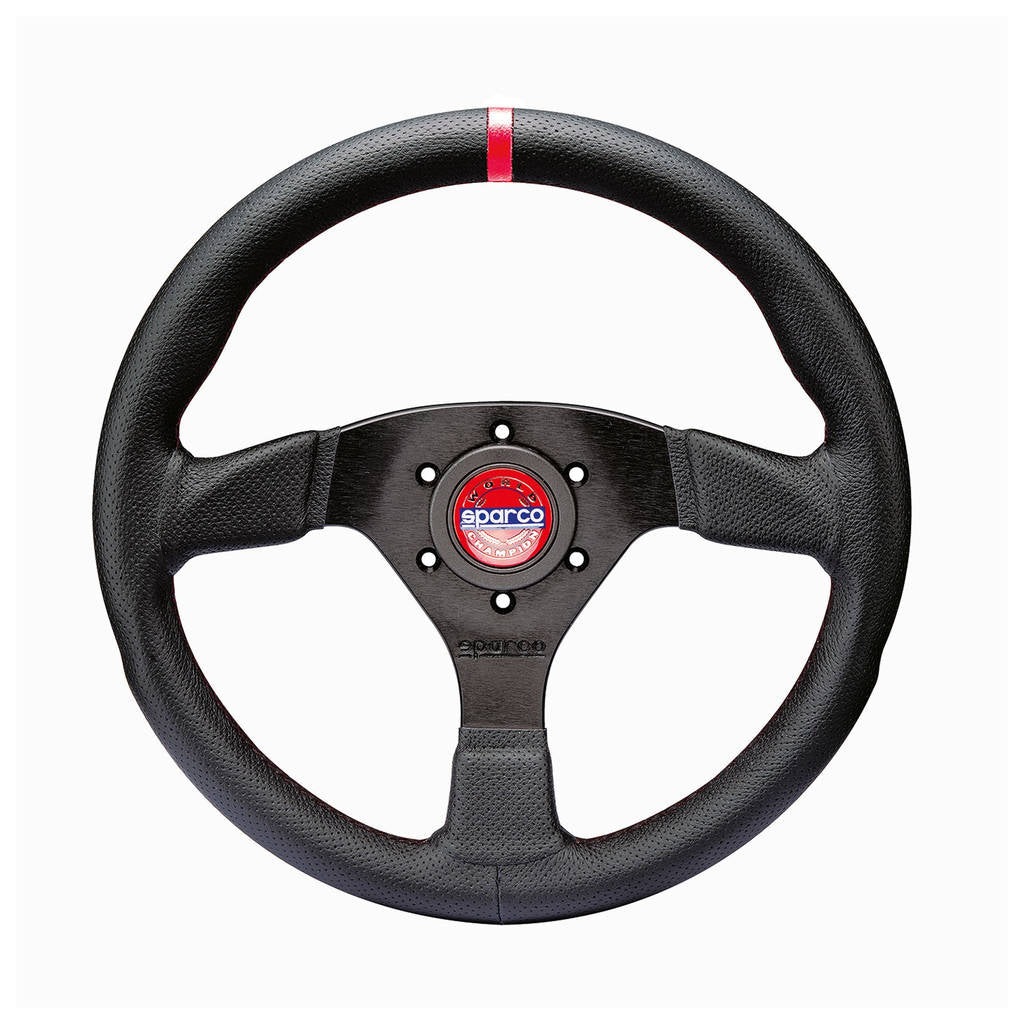 SPARCO 015R383PLUNNR Кермо R383 CHAMPION, шкіра, хват 37/29 мм, діаметр 330 мм, виліт 39 мм, чорний Photo-0 