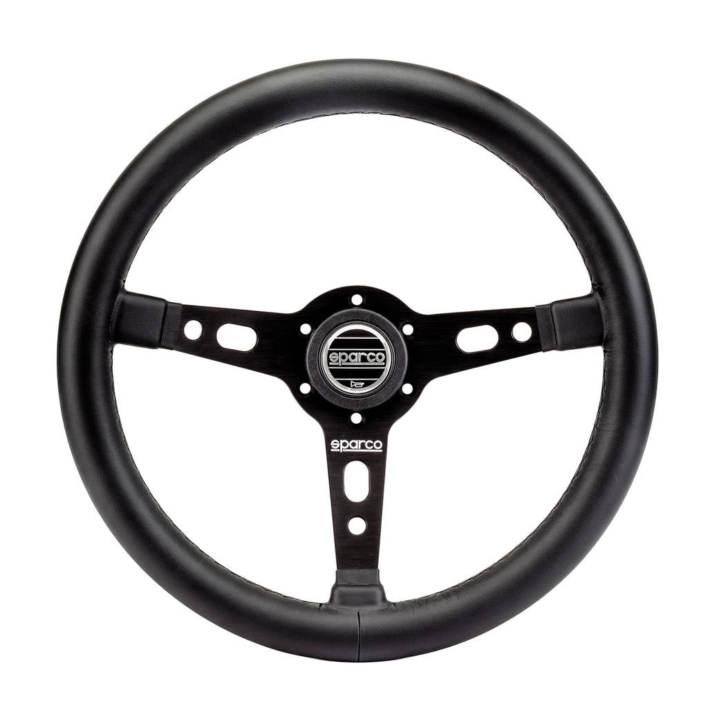 SPARCO 015TARGA350PLNR Кермо TARGA 350, шкіра, діаметр 350 мм, виліт 65 мм, чорний Photo-0 