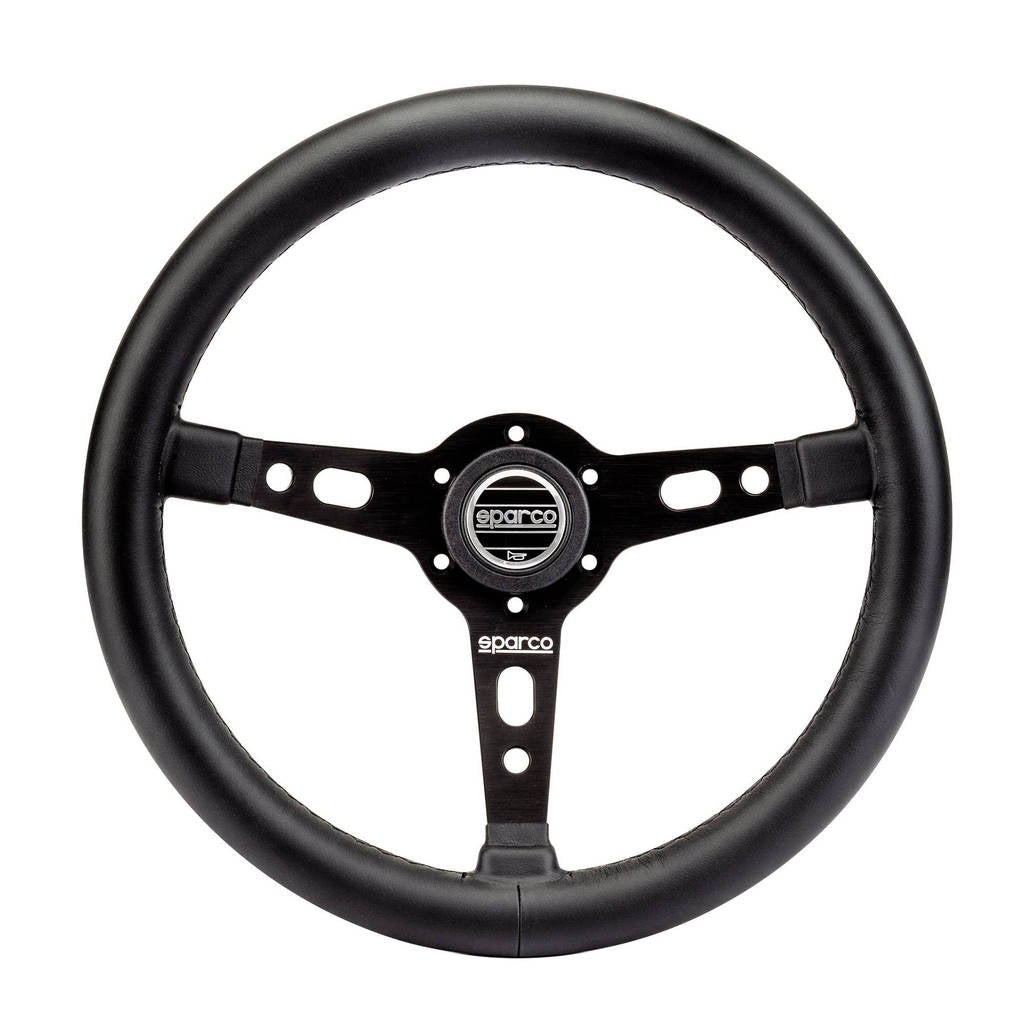 SPARCO 015TARGA350PLNR Кермо TARGA 350, шкіра, діаметр 350 мм, виліт 65 мм, чорний Photo-1 