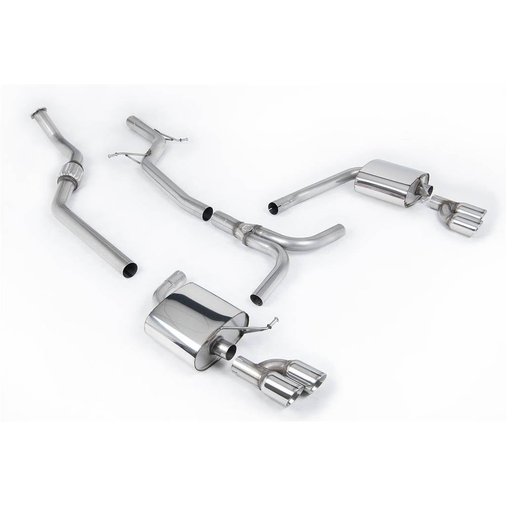 MILLTEK SSXAU630 кат-Бек Twin 80mm GT80 для AUDI A4 2.0 TFSI S line b8 (2WD and quattro Tiptronic-o Photo-0 