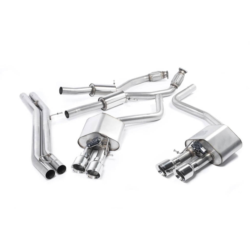 MILLTEK SSXAU465 кат-Бек Quad 100mm GT100 для AUDI S8 4.0 TFSI quattro Tiptronic Photo-1 