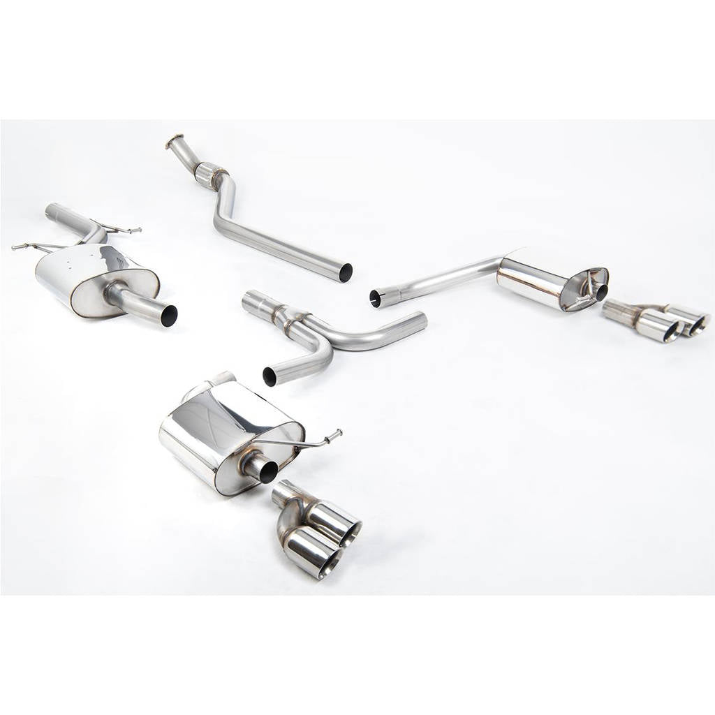 MILLTEK SSXAU249 Кат-бек Twin 80mm GT80 ECA для AUDI A4 2.0 TFSI S line b8 (2WD and quattro manual- Photo-0 