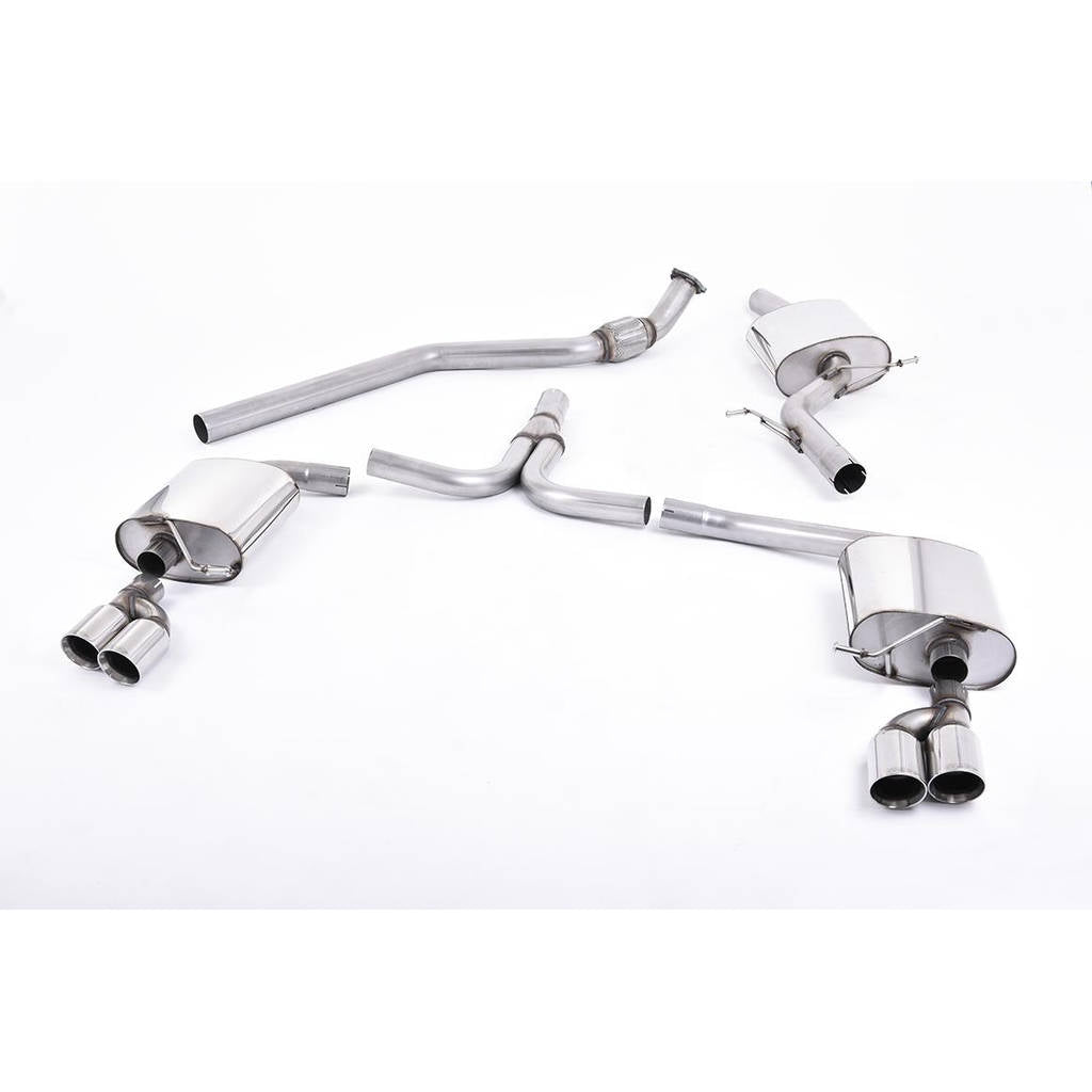 MILLTEK SSXAU303 кат-Бек Twin 80mm GT80 для AUDI A4 2.0 TFSI S line b8 (2WD and quattro Tiptronic-o Photo-0 