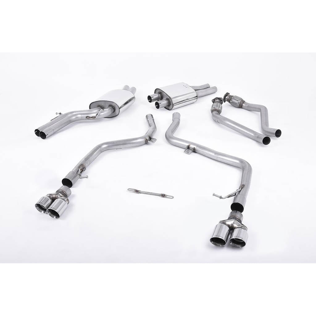 MILLTEK SSXAU268 кат-бек Twin 80mm GT-80 для AUDI S4 3.0 Supercharged V6 B8 Photo-0 