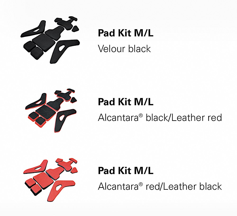 RECARO 7228656.02.1B23 комплект подушок для крісла Podium, р-р L, ліве, Алькантара, червоний / чорна шкіра Photo-1 