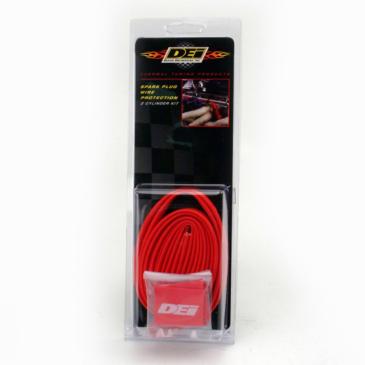 DEI 010621 Термозащита високовольтних проводів Protect-A-Wire, на 2 циліндра, червоний Photo-1 