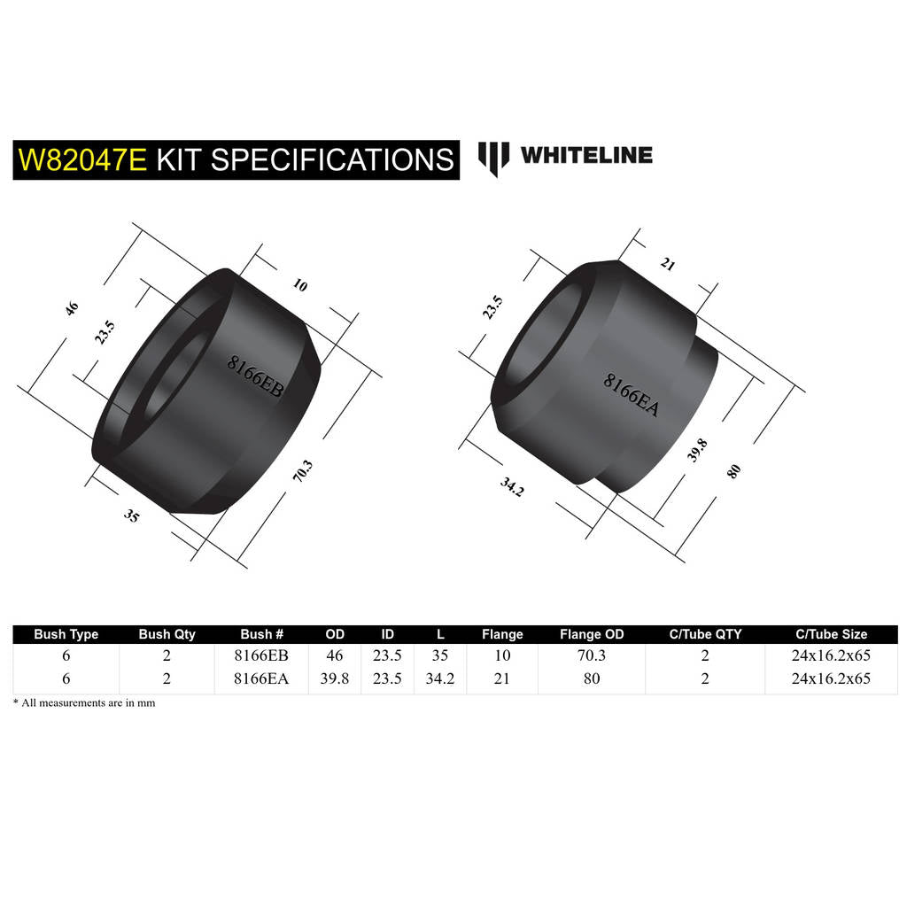 WHITELINE W82047E Втулка тяги стійки до кузова Photo-4 