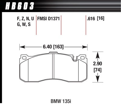 HAWK HB603F.616 Гальмівні колодки HPS Street передні для BMW 135i/MINI COOPER John Cooper Works GP Photo-2 