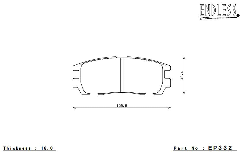 ENDLESS EP332SSY Гальмівні колодки задні для ACURA SLX 96-99 Photo-0 