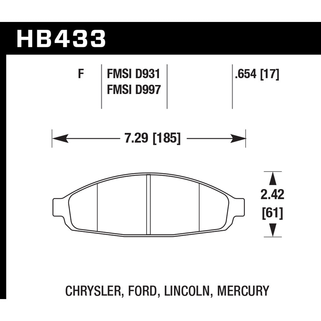 HAWK HB433B.654 Гальмівні колодки Street HPS 5.0 Photo-2 