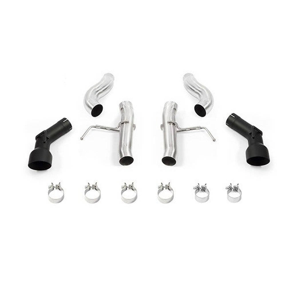 MISHIMOTO MMEXH-CAM4-16ADTRBK Вихлопна система з двома наконечниками Race Axle-Back для CHEVROLET Camaro 2.0T/V6, 2016+ Чорні наконечники Photo-1 