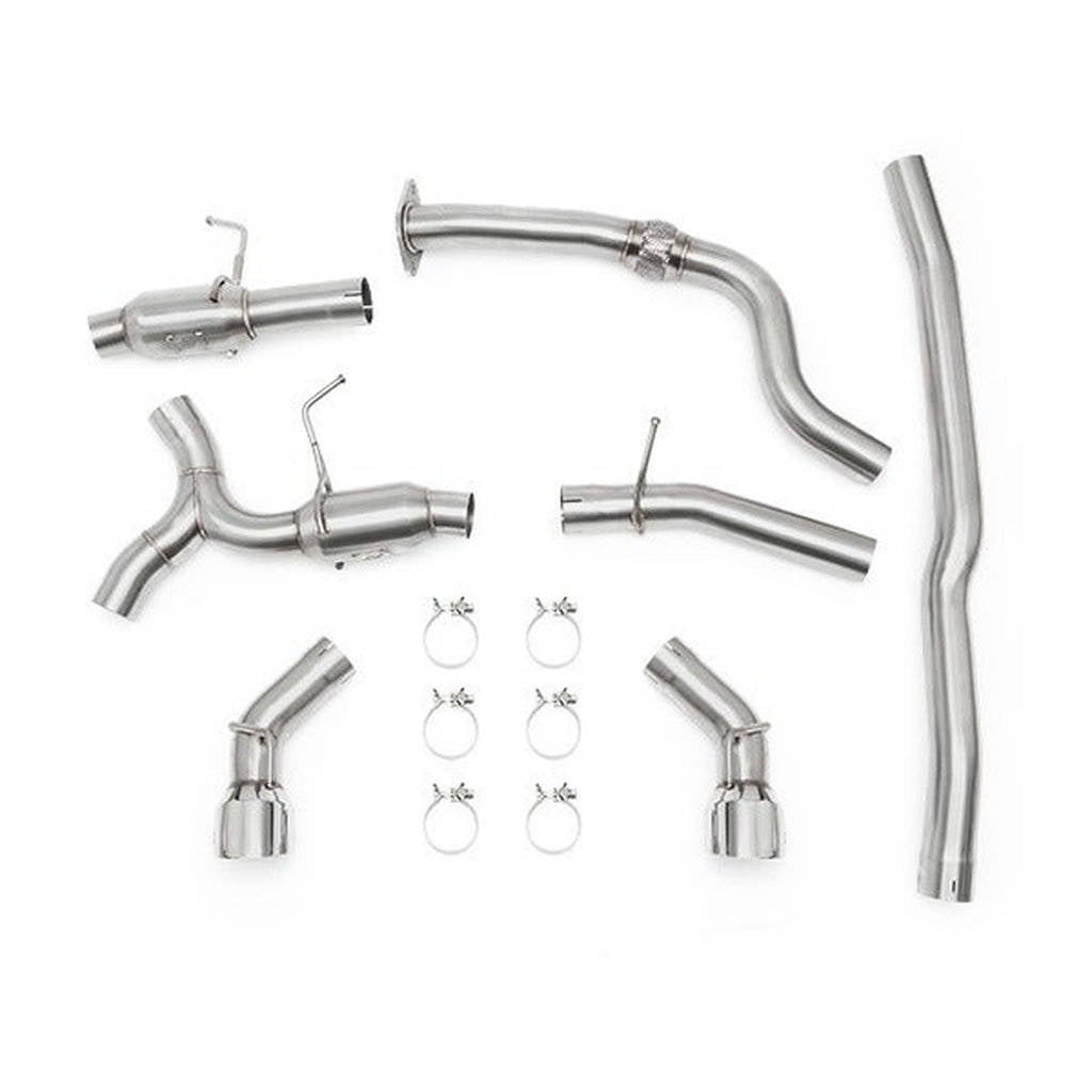MISHIMOTO MMEXH-CAM4-16DTPP Вихлопна система Cat-Back Dual Tip Pro для CHEVROLET Camaro 2.0T, 2016+, поліровані насадки Photo-0 