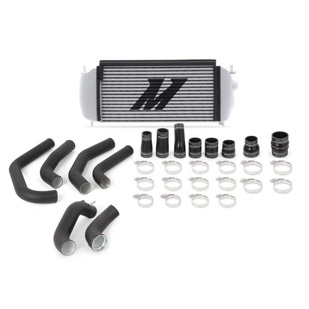 MISHIMOTO MMINT-F27T-15KBSL Комплект інтеркулера FORD F-150 2.7L EcoBoost, 2015-2017, сріблястий охолоджувач, чорні труби Photo-0 