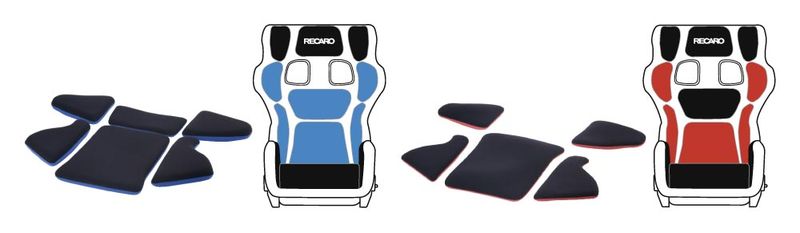 RECARO 7221390.A16 К-т накладок L для P 1300 GT Нижня частина червона (набір 5 штук, без подушки сидіння) Photo-2 