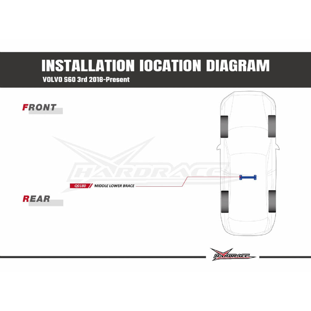 HARDRACE Q0180 Середній нижній кронштейн для VOLVO V60 Photo-9 