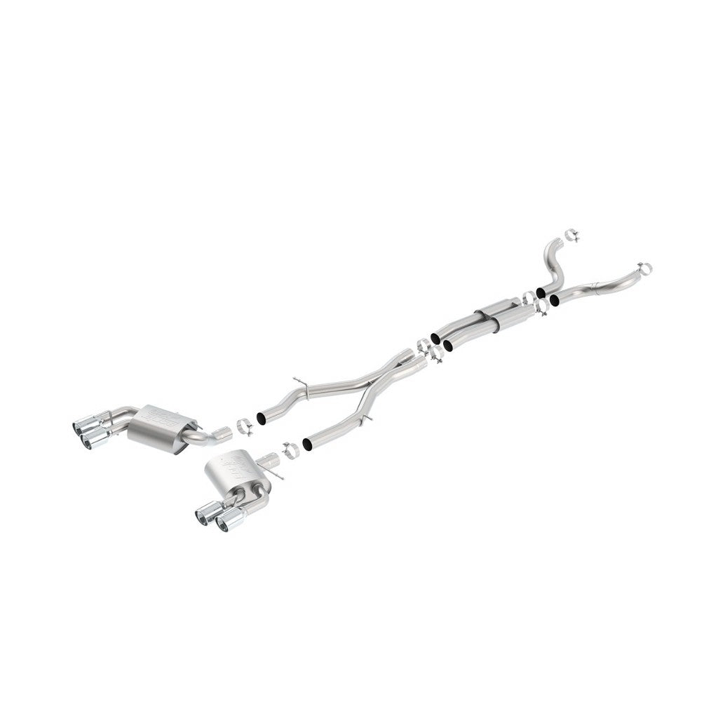 BORLA 140688 Вихлопна система Cat-Back "ATAK", для використання з довгими колекторами, 3", 2.25" D RD RL AC 4" RD x 6.25" CHEVROLET CAMARO V8 6.2L V8 AT/M Photo-0 