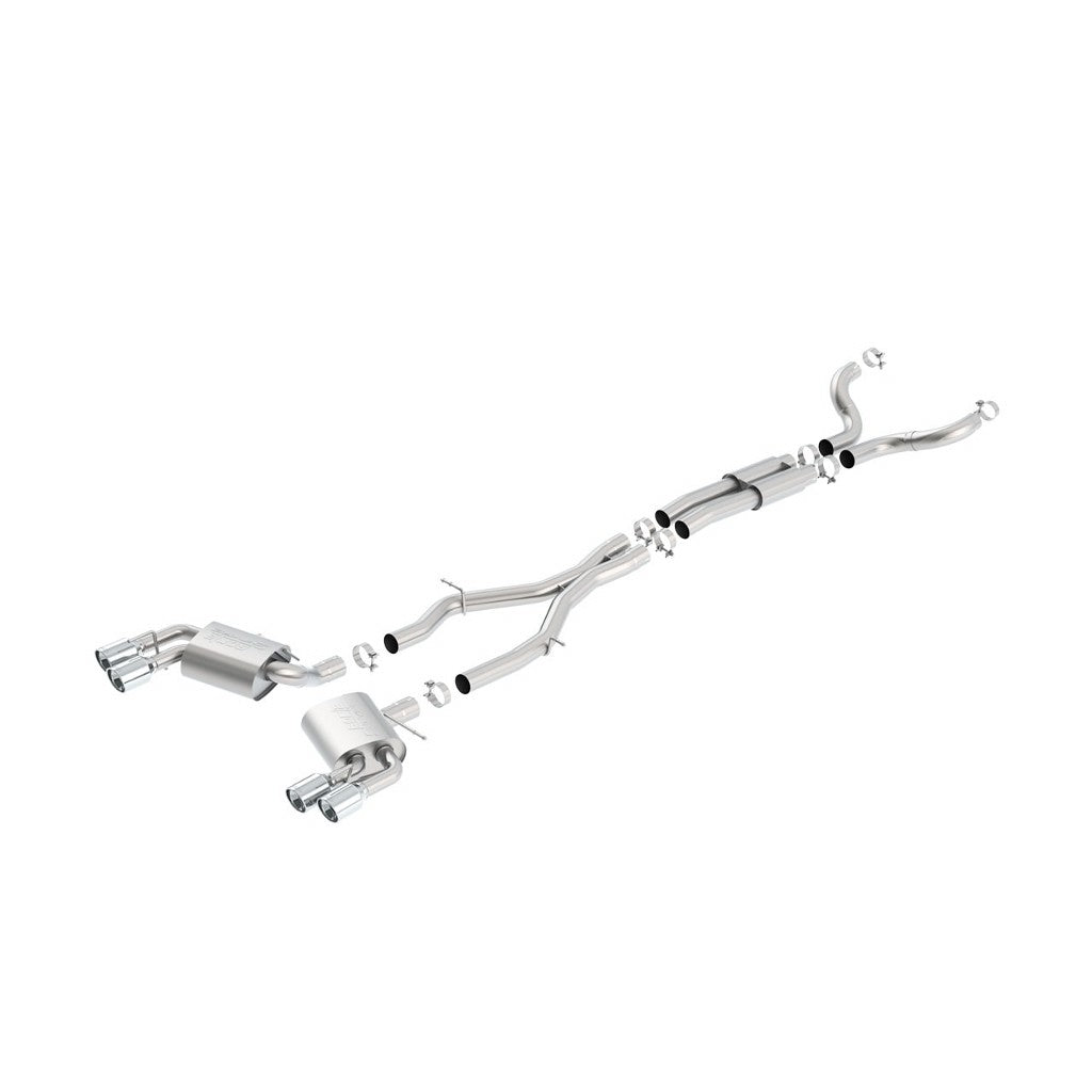 BORLA 140687 Вихлопна система Cat-Back "S-Type", для використання з довгими колекторами, 3", 2.25" D RD RL AC 4" RD x 6.25" CHEVROLET CAMARO V8 6.2L V8 AT Photo-0 